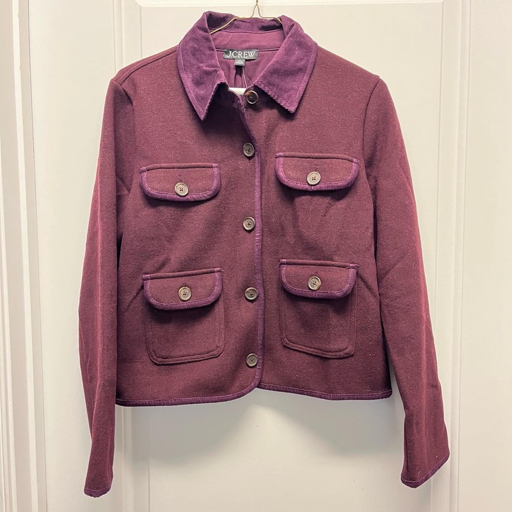 J. Crew Women's Oxblood Knit Jacket with Wool Blend - Picture 3 of 9